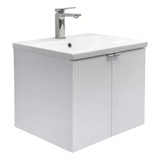 Тумба-умывальник Comforty Лима-60П белый матовый с раковиной Como 60